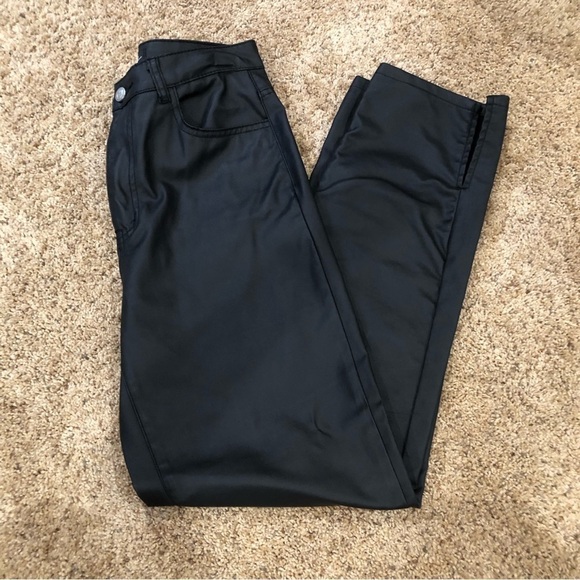 Nasty Gal/ Black/ Faux Leather/ 5 Pocket/ Jean Pants/ US SIZE 2 - Picture 4 of 15
